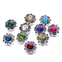 Zinc Alloy Snap Button Bracelet Clasp antique silver color plated vintage & fashion jewelry & DIY & with rhinestone nickel lead & cadmium free Sold By PC