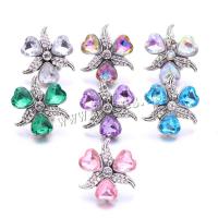 Zinc Alloy Snap Button Bracelet Clasp Flower platinum color plated fashion jewelry & DIY & with rhinestone nickel lead & cadmium free Sold By PC