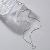 925 Sterling Silver Necklaces with 1.97inch extender chain fashion jewelry & for woman nickel lead & cadmium free 13.2mm Length Approx 15.75 Inch Sold By PC