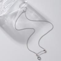 925 Sterling Silver Necklaces, with 1.97inch extender chain, fashion jewelry & for woman, nickel, lead & cadmium free, Length:Approx 15.75 Inch, Sold By PC