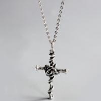 925 Sterling Silver Necklaces with 1.97inch extender chain Cross fashion jewelry & for woman nickel lead & cadmium free 24mm Length Approx 15.75 Inch Sold By PC