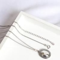 Sterling Silver Halsband, 925 sterling silver, med 1.97inch extender kedja, mode smycken & för kvinna, nickel, bly och kadmium gratis, 18.5mm, Längd Ca 21.65 inch, Säljs av PC