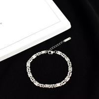 925 Sterling Silver Bracelet with 1.18inch extender chain silver color plated fashion jewelry & Unisex nickel lead & cadmium free 4.5mm Length Approx 6.3 Inch Sold By PC