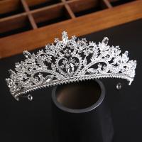 Bridal Tiaras, Tibetan Style, silver color plated, fashion jewelry & for woman & with rhinestone, silver color, nickel, lead & cadmium free, 350x140x65mm, Sold By PC