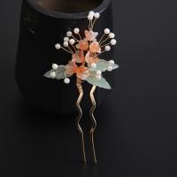 Hair Stick Zinc Alloy with Resin & Plastic Pearl handmade fashion jewelry & for woman nickel lead & cadmium free Sold By PC