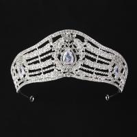 Bridal Tiaras, Tibetan Style, with Cubic Zirconia, silver color plated, fashion jewelry & for woman & with rhinestone, silver color, nickel, lead & cadmium free, 330x140x65mm, Sold By PC