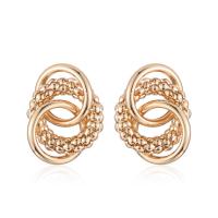 Jern Drop Earring, Geometrisk mønster, forgyldt, mode smykker & for kvinde & hule, flere farver til valg, 30x40mm, Solgt af par