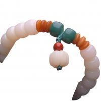 White Bodhi Bracelet, Pumpkin, fashion jewelry & Unisex, 8x10mm, Length:Approx 7.5 Inch, Sold By PC
