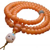 Bodhi racine bracelet, Citrouille, unisexe & styles différents pour le choix, 7x9mm, 108PC/brin, Vendu par brin