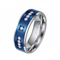 acero inoxidable 304 anillo, pulido, diverso tamaño para la opción & para hombre & con diamantes de imitación, 8x2.50mm, tamaño:8-13, Vendido por UD