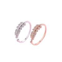 Brass Finger Ring, plated, fashion jewelry & for woman & with rhinestone, more colors for choice, nickel, lead & cadmium free, Sold By PC
