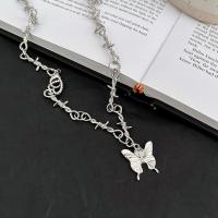Zinc Alloy Jewelry Necklace fashion jewelry & for woman silver color nickel lead & cadmium free Length Approx 17 Inch Sold By PC