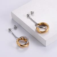 Stainless Steel Stud Earrings 316L Stainless Steel 18K gold plated fashion jewelry & for woman 55mm Sold By Pair