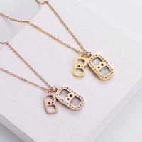 Stainless Steel Jewelry Necklace 316L Stainless Steel with 5cm extender chain 18K gold plated fashion jewelry & for woman & with rhinestone Length Approx 45 cm Sold By PC