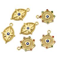 Evil Eye Pendants 304 Stainless Steel Vacuum Ion Plating fashion jewelry & DIY & evil eye pattern & for woman & enamel & with rhinestone Sold By Bag