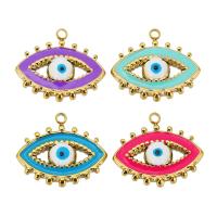 Evil Eye Pendants, 304 Stainless Steel, Vacuum Ion Plating, fashion jewelry & DIY & evil eye pattern & for woman & enamel, more colors for choice, 18.50x15mm, 5PCs/Bag, Sold By Bag