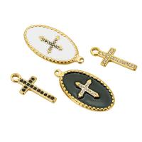 Stainless Steel Cross Pendants, 304 Stainless Steel, Vacuum Ion Plating, fashion jewelry & DIY & different styles for choice & for woman & enamel & with rhinestone, more colors for choice, 5PCs/Bag, Sold By Bag