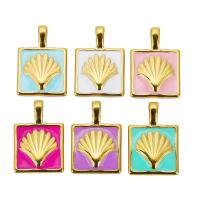 Stainless Steel Pendants, 304 Stainless Steel, Vacuum Ion Plating, fashion jewelry & DIY & for woman & enamel, more colors for choice, 21.50x15mm, 5PCs/Bag, Sold By Bag
