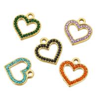 Stainless Steel Heart Pendants 304 Stainless Steel Vacuum Ion Plating fashion jewelry & DIY & for woman & enamel & with rhinestone Approx 2mm 5/Bag Sold By Bag