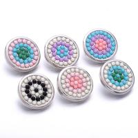 Tibetan Style Snap Button Bracelet Clasp, with Plastic, Round, platinum color plated, fashion jewelry & DIY, more colors for choice, nickel, lead & cadmium free, 19x19mm, Sold By PC