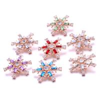 Zinc Alloy Snap Button Bracelet Clasp Snowflake rose gold color plated fashion jewelry & DIY & with rhinestone nickel lead & cadmium free Sold By PC