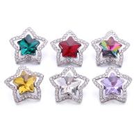 Zinc Alloy Snap Button Bracelet Clasp Star platinum color plated fashion jewelry & DIY & with rhinestone & hollow nickel lead & cadmium free Sold By PC