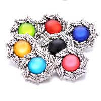 Tibetan Style Snap Button Bracelet Clasp, with Plastic, antique silver color plated, fashion jewelry & DIY, more colors for choice, nickel, lead & cadmium free, 18x18mm, Sold By PC