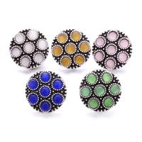 Κράμα ψευδάργυρου Κομμάτι Button βραχιόλι κούμπωμα, με Γάτες Eye, Γύρος, αντίκες χρώμα επάργυρα, κοσμήματα μόδας & DIY, περισσότερα χρώματα για την επιλογή, νικέλιο, μόλυβδο και κάδμιο ελεύθεροι, 19x19mm, Sold Με PC