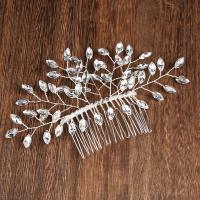 Bridal Decorative Hair Comb, Tibetan Style, fashion jewelry & for woman & with rhinestone, silver color, nickel, lead & cadmium free, 140x80x10mm, Sold By PC