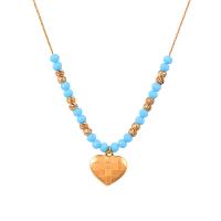 Stainless Steel Jewelry Necklace, 316L Stainless Steel, with Crystal, with 1.97inch extender chain, Heart, fashion jewelry & for woman, golden, 18mm, Length:Approx 15.75 Inch, Sold By PC