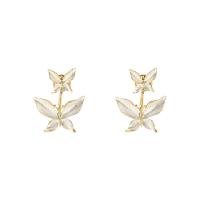 Brass Drop Earring, Butterfly, plated, fashion jewelry & for woman, nickel, lead & cadmium free, 20mm, Sold By Pair