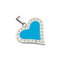 Acrylic Pendants 304 Stainless Steel with Acrylic Heart fashion jewelry & with rhinestone Approx 3.6mm Sold By PC
