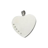 Stainless Steel Heart Pendants 304 Stainless Steel fashion jewelry & for woman & with rhinestone original color Approx 4.5mm Sold By PC