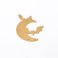 Brass Jewelry Pendants, Moon, polished, Corrosion-Resistant & fashion jewelry & DIY & hollow, original color, nickel, lead & cadmium free, 38x48mm, Sold By PC