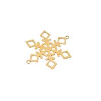 Brass Jewelry Connector Snowflake polished Corrosion-Resistant & fashion jewelry & DIY & 1/1 loop original color nickel lead & cadmium free Sold By PC