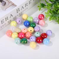 Perles  acrylique plaqué , Rond, DIY, plus de couleurs à choisir, 16mm, Trou:Environ 2mm, 10PC/sac, Vendu par sac