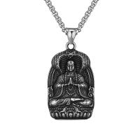 Titanium Steel Necklace, Buddha, vintage & Unisex, original color, Length:Approx 23.6 Inch, Sold By PC