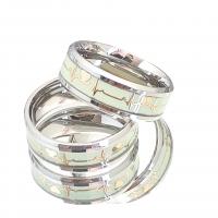Titanium Steel Finger Ring Electrocardiographic Unisex & luminated original color US Ring Sold By PC