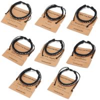 PU Leather Bracelet, with Stainless Steel, vintage & for man, more colors for choice, Length:Approx 7.9 Inch, Sold By PC
