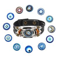 PU Leather Bracelet with Zinc Alloy Evil Eye vintage & multilayer & for man Length Approx 8.5 Inch Sold By PC