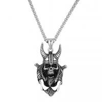 Titanium Steel Necklace Skull vintage & for man Length Approx 23.6 Inch Sold By PC