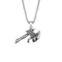 Titanium Steel Necklace Axe fashion jewelry & for man original color Length Approx 23.6 Inch Sold By PC