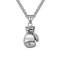 Titanium Steel Necklace, Boxing Glove, fashion jewelry & Unisex, original color, Length:Approx 23.6 Inch, Sold By PC
