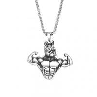 Titanium Steel Necklace, Character, fashion jewelry & for man, original color, Length:Approx 23.6 Inch, Sold By PC