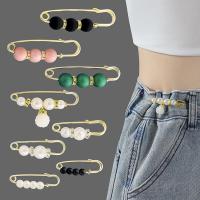 Tibetan Style Safety Pin, with Plastic Pearl, durable & different styles for choice, more colors for choice, nickel, lead & cadmium free, Sold By PC