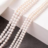 Naturalne perły słodkowodne perełki luźne, Perła naturalna słodkowodna, DIY & różnej wielkości do wyboru, biały, sprzedawane na około 15 cal Strand