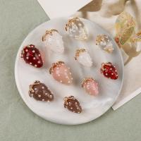 Resin Pendant with Zinc Alloy Strawberry epoxy gel DIY Sold By Bag