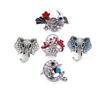 Zinc Alloy Snap Button Bracelet Clasp antique silver color plated fashion jewelry & DIY & with rhinestone nickel lead & cadmium free Sold By PC