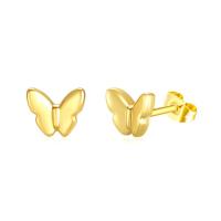 Stainless Steel Stud Earrings 316L Stainless Steel Butterfly Vacuum Ion Plating fashion jewelry & for woman & with rhinestone 10mm Sold By Pair