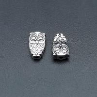 Tibetan Style Spacer Beads, Owl, antique silver color plated, vintage & DIY, nickel, lead & cadmium free, 10x6mm, Approx 100PCs/Bag, Sold By Bag